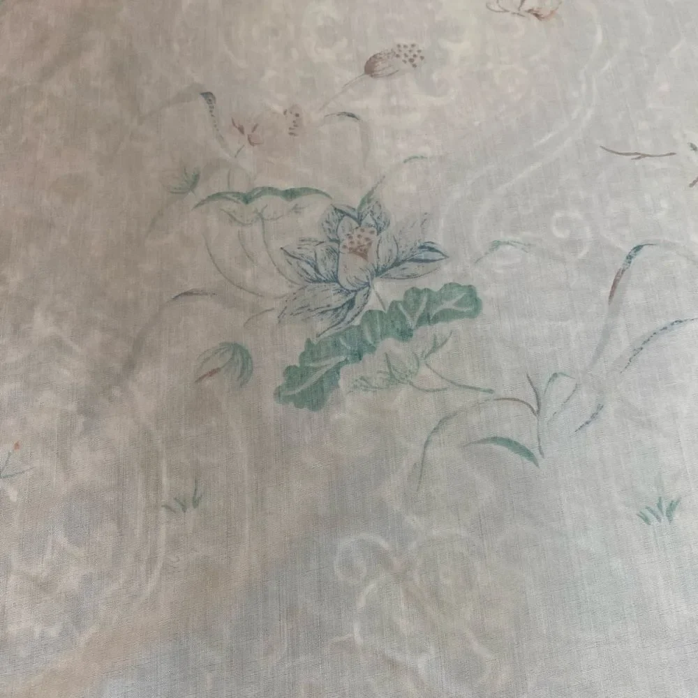 Floral Print with birds 50s Cream Bedding queen flat Sheet
